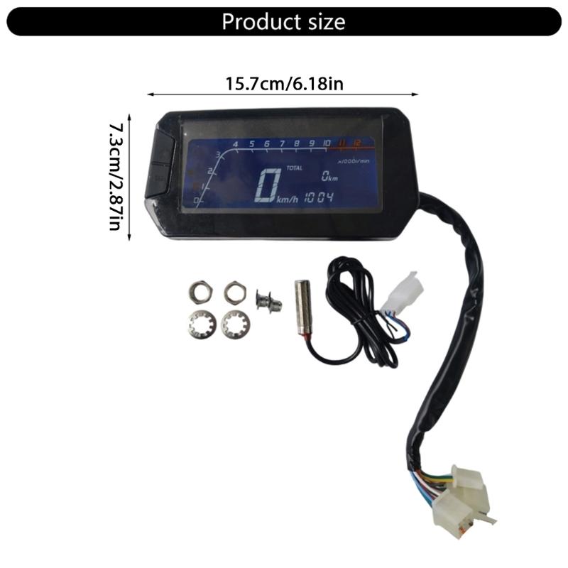High Performances Motorcycle LCD Instrument Display with Adjustable Brightness Waterproof Motorbike Digital Dashboard