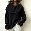 Women's Casual Ruffle Long Sleeve Pullover Sweater Top, Loose Fit for Everyday Wear