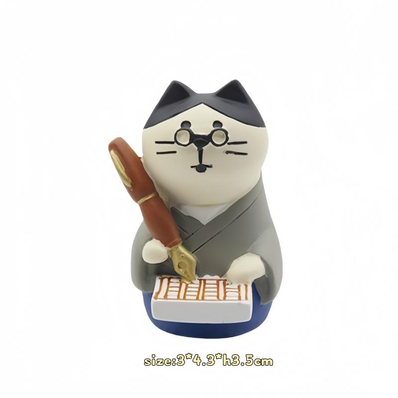Japanese grocery zakka bookshelf reading micro scene ornament handmade DIY accessories Japanese cat resin small ornament