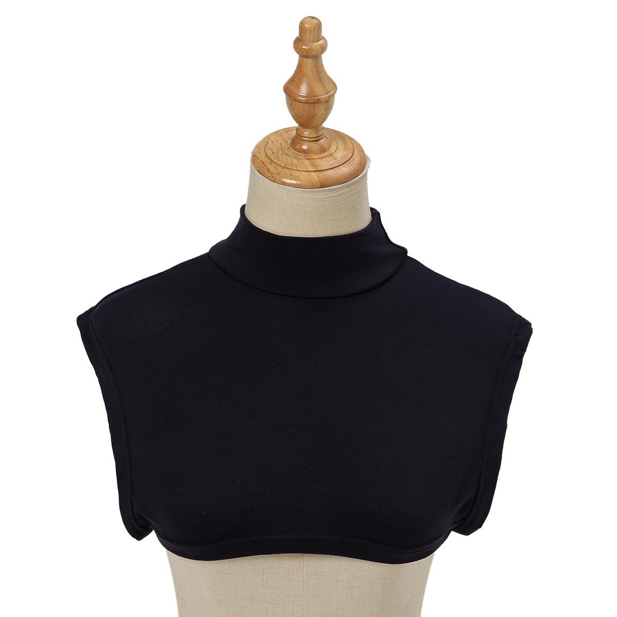 

Популярный модальный круглый воротник с квадратной основой, воротник-стойка, универсальный женский однотонный воротник на все времена года темно-синий