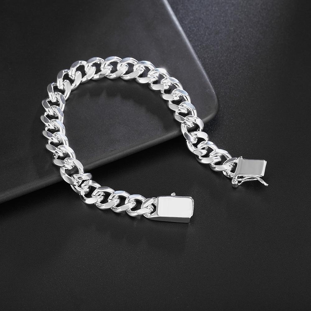 Korean Style Textured Silver Plated Cuban Bracelet - Hot Selling Fashion Accessory YH11