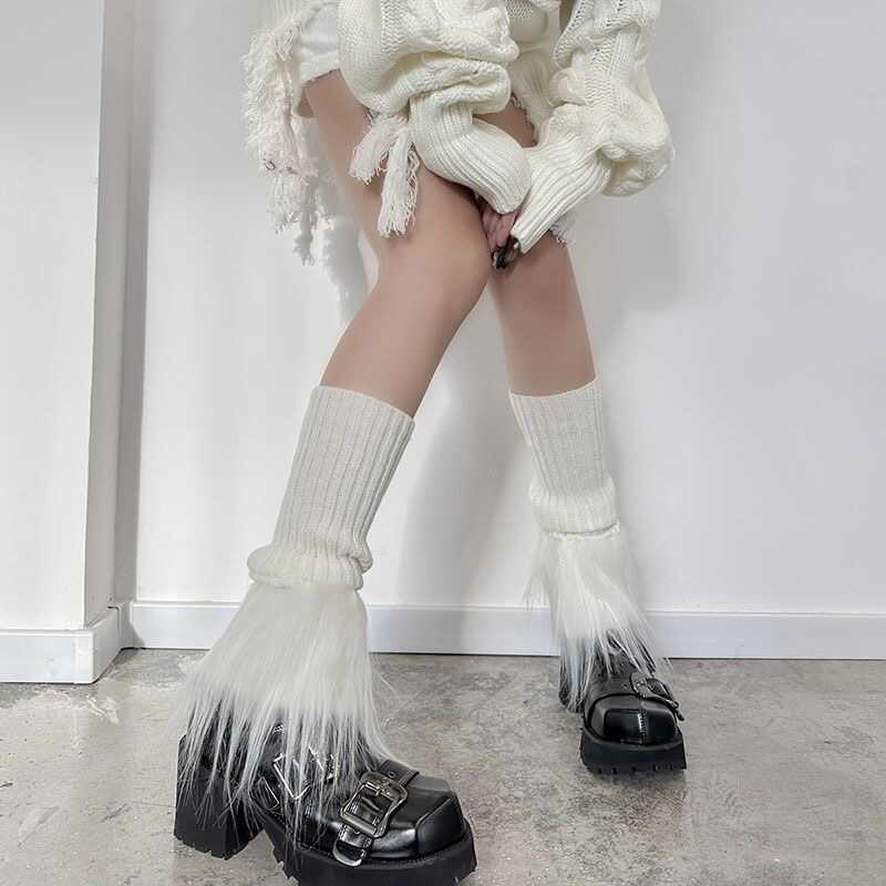 Ladies Autumn and Winter Warm College Wind Hair In The Tube Pile Socks