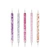 5-Piece Double-ended Nail Art Dotting Pen Set for Rhinestones, Flowers, Beads with Loose Powder, Sequins, and Flower Sticks