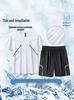 Men's Quick-Dry Ice Silk Sportswear Set: Short-Sleeved Running Top & Basketball Shorts.