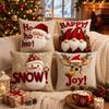 Soft Throw Cushion Case 2D Printed Snowman Pillow Cover Christmas Pillow Covers  Living Room