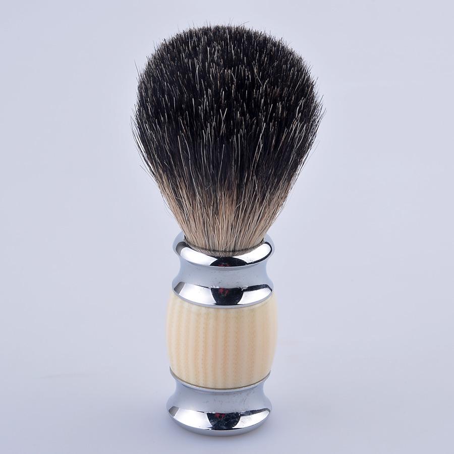 Beard Care Tool Set: Imitation Ivory Brush & Razor Stand