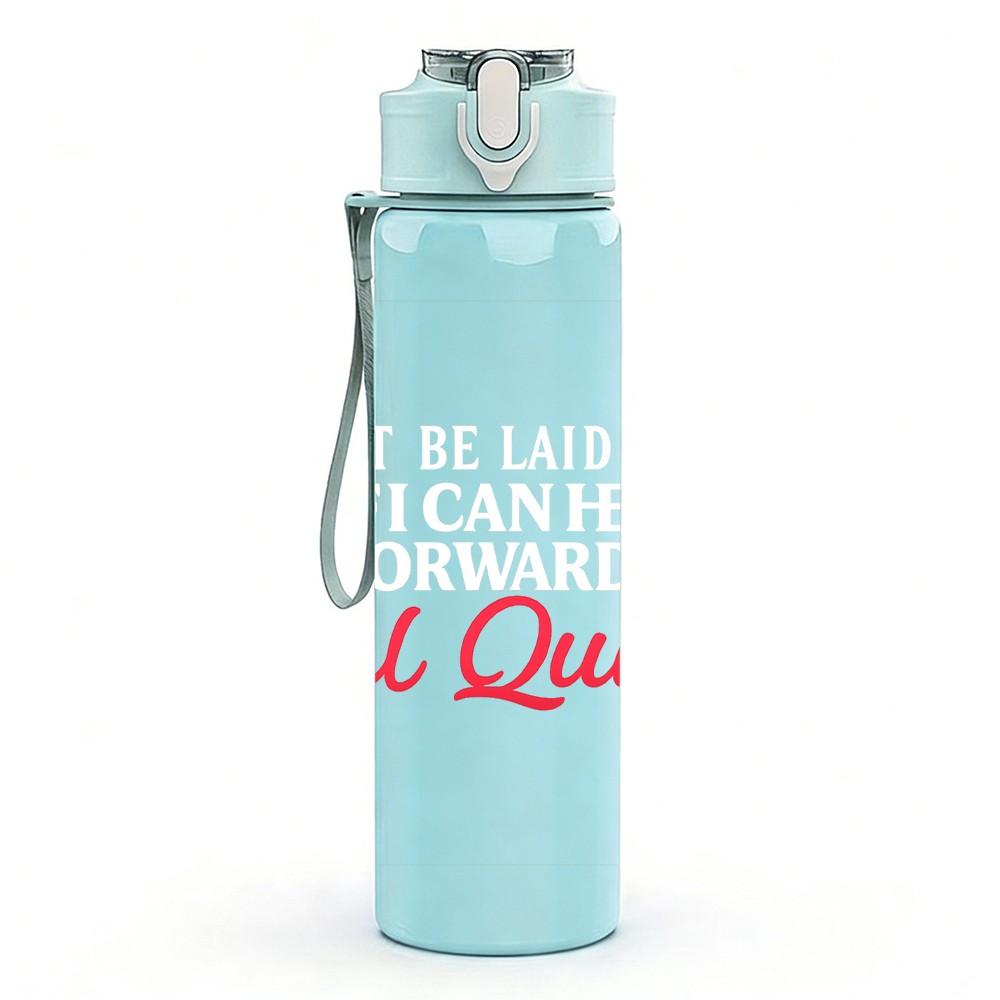1PC Real Quick Red Letter Art 750ml Color Plastic Sports Water Bottle Leakproof Flip Straw Lid Suitable for Sports Office Home Use