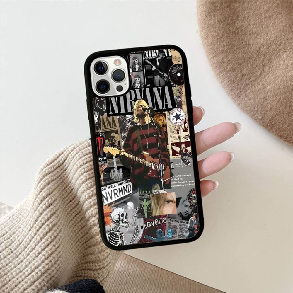 Classic Hot Band N-Nirvanas Rock PC+TPU Shockproof Protective Phone Case For IPhone17 14 15 16 Pro Max 13 12 11 17 Air