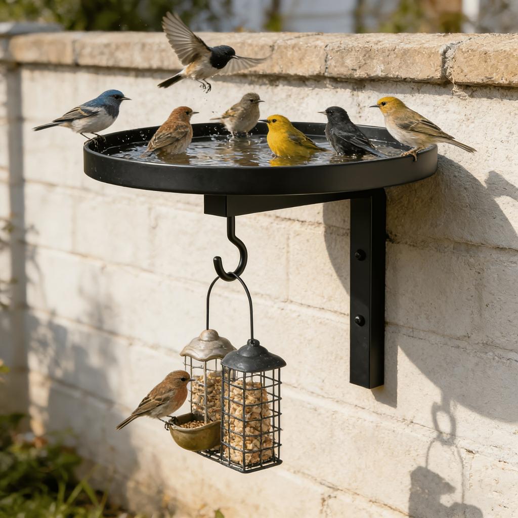Garten Vogeltränke und Vogelbad zur Wandmontage - Hängendes Vogelbad für Vögel