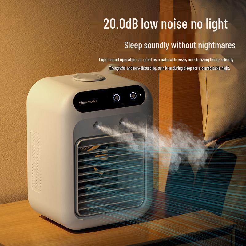 Portable Mini Air Cooler & Humidifier - Silent Cooling Fan for Home and Dormitory
