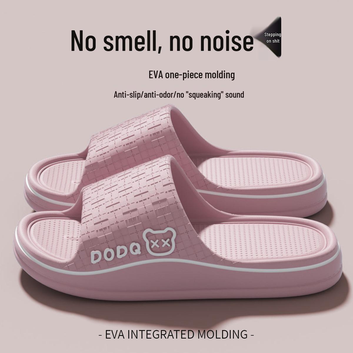 Cartoon Bear Thick-Soled Non-Slip Flip-Flops: Odor-Resistant Soft-Soled Sandals for Indoor & Outdoor Use. 38-39 розовый