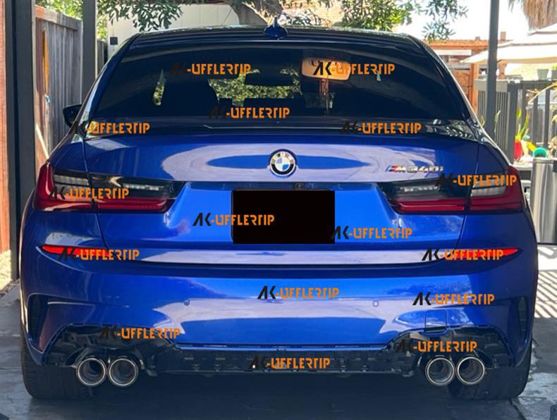 Carbon Fiber Stainless Steel Black Quad Exhaust Tips for BMW M240/M340/M440i/330