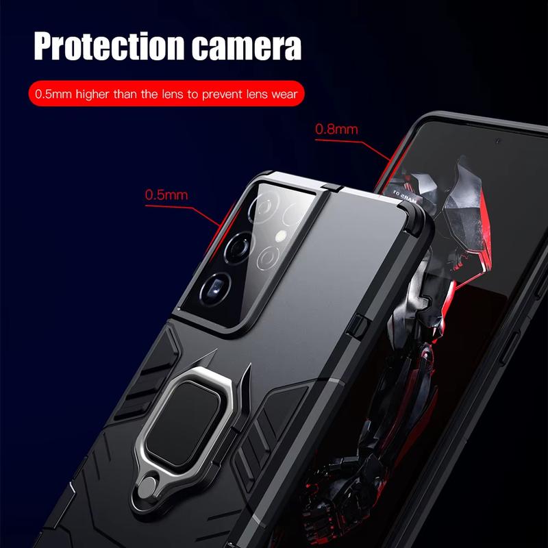 360° Rotating Metal Bracket Phone Cases For Samsung Galaxy S25 S24 S23 S22 S21 S20 Ultra Plus FE Ring Car Magnetic Hard PC Cover