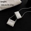 Mini Bag Pendant Lariat Necklace for Women Long Snake Chain Square Purse Charm Statement Layering Jewelry Daily Casual Wear Gift