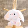 Cute Bunny Keychain Cartoon Little Rabbit Stuffed Doll Keyring Soft Plush Toy Key Holder Bag Pendant Backpack Hanging Decoration
