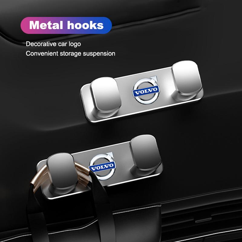 Car Interior Metal Hooks Storage Brackets Stickers For Volvo XC90 V90 V60 XC60 V40 EC40 EX40 S80 S60 S90 C40 XC40 V70 XC70 C30