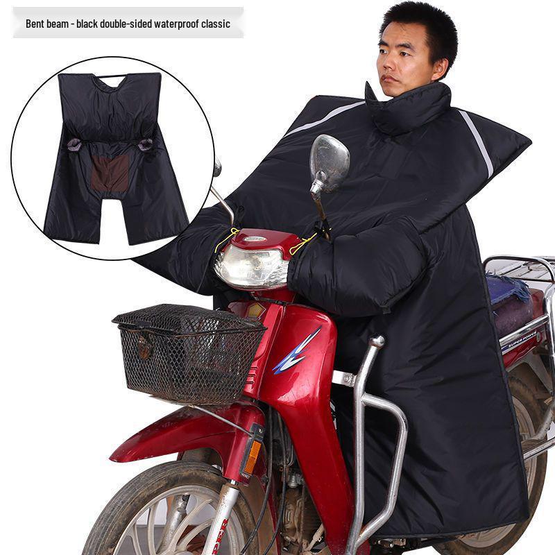 Motorcycle Windshield Plush Knee Pads & Windproof Quilt (Crotch Beam, Thickened, Waterproof, Warm)