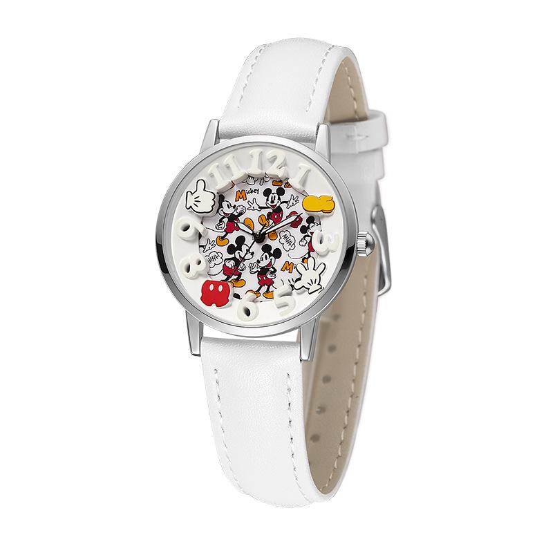 Disney Jungen Mode Cartoon Uhr Niedliche Kinder Mickey Maus Uhren Kinder Jungen Mädchen PU Leder Quarz Armbanduhr Uhr Geschenk
