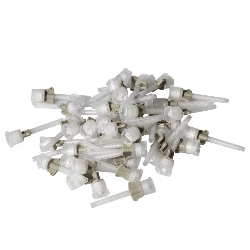 50pcs Dental Disposable Mixing Tips Dual Barrel Cartridge Automatic Mixing Head Universal Impression Material Mixer Head