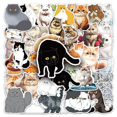 52 Persian Cat Graffiti Stickers Personalized Cartoon Cute Cat Decorative Water Cup Mobile Phone Luggage Sticker