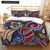 Bohemian Floral King Queen Duvet Cover Boho Mandala Cashew Flowers Bedding Set Exotic Tribe Style 2/3pcs Polyester Quilt Cover