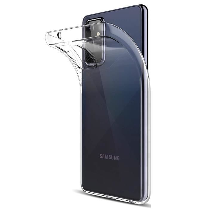 Case for Samsung A72 and 2 Tempered Glasses - Soft Silicone Protection Screen Protector Film Phonillico®