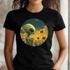 T-Shirt Frauen Alien mit Sonnenblume Motiv Baumwolle Größe XS bis 3XLWird in neuem Fenster oder Tab geöffnet