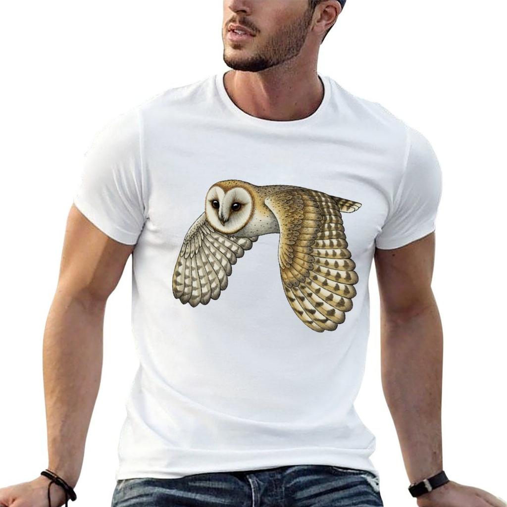 Barn Owl T-Shirt Print Casual Short Sleeve