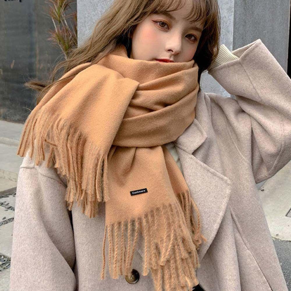 Soft Winter Neck Scarves Wool Scarves Pure Color Shawl Classic Scarf Travel