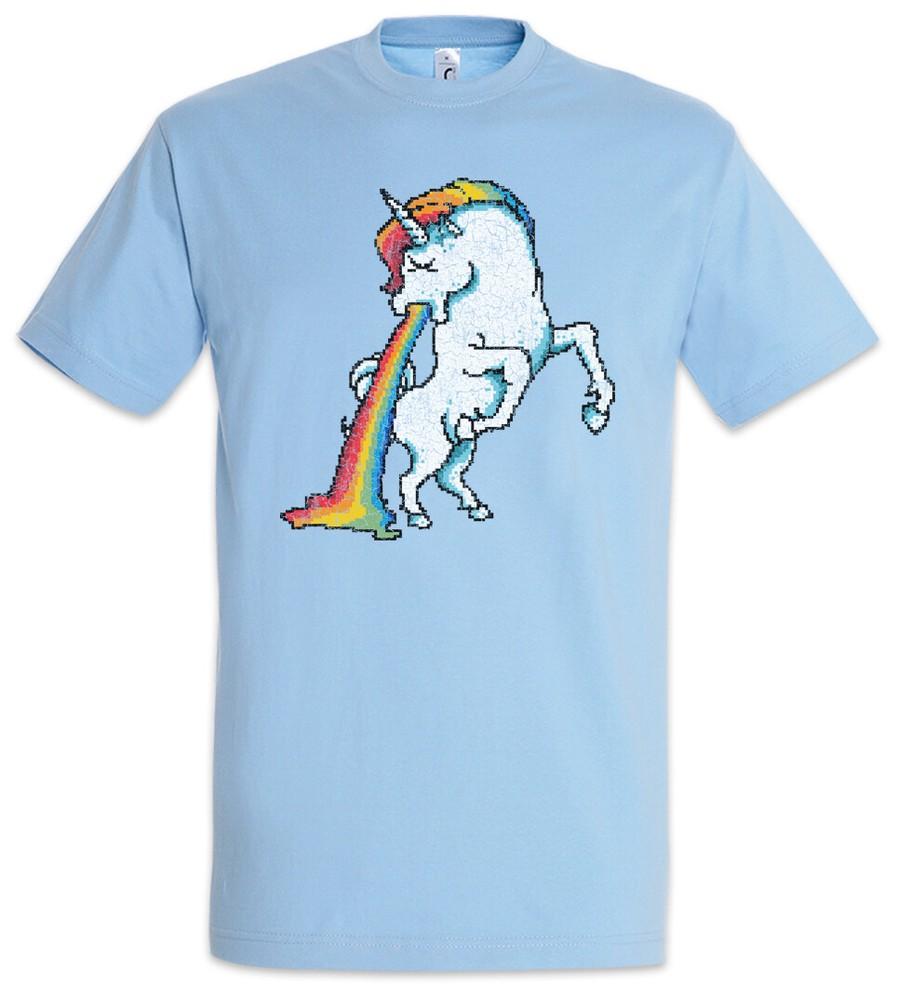 

Pixel Unicorn Puke T-Shirt Unicorns Party Fun Princess Geek Nerd Retro 8 16 Bit S