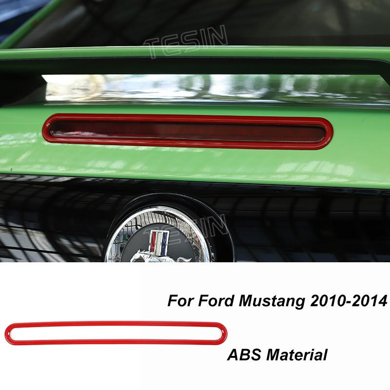 TESIN Car Red Interior Decoration Cover Stickers For Ford Mustang 2009 2010 2011 2012 2013 2014 Exterior Accessories Car