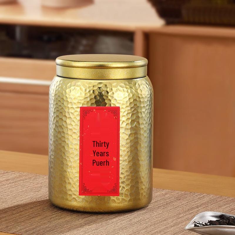 Pure Titanium Hammered Tea Canister with Magnetic Seal