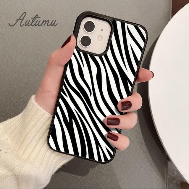 Schwarz-Weiß-Zebra-Kunst-Telefonhülle für iPhone 11 12 13 14 Pro Max Mini XR XS SE 2020 6S 7 8 Plus Samsung Galaxy S21 S22 Cover