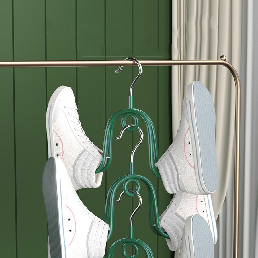 2PCS Windproof Shoe Drying Rack Shoe Dryer Balcony Shoes Hanging Household Drying Hanging Shoe Hook Hanging Shoe Rack