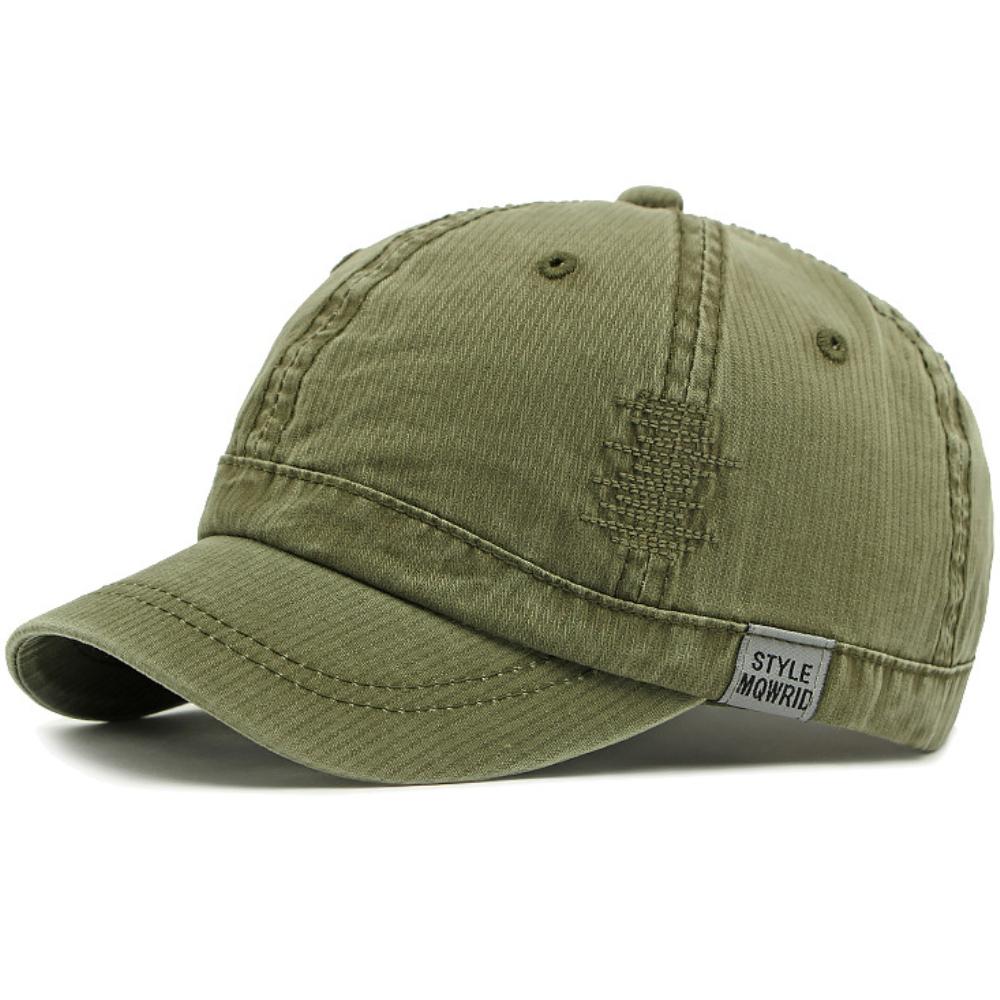

HT4830 100% Cotton Baseball Cap Men Women All Seasons 6 Panels Baseball Hat Male Female Short Brim Sun Cap Adjust Snapback Caps Adjustable 55-60cm армія зелений колір