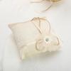 Flower Girl Basket and Ring Bearer Pillow Set with Lace Decor Wedding Ring Pillow Champagne