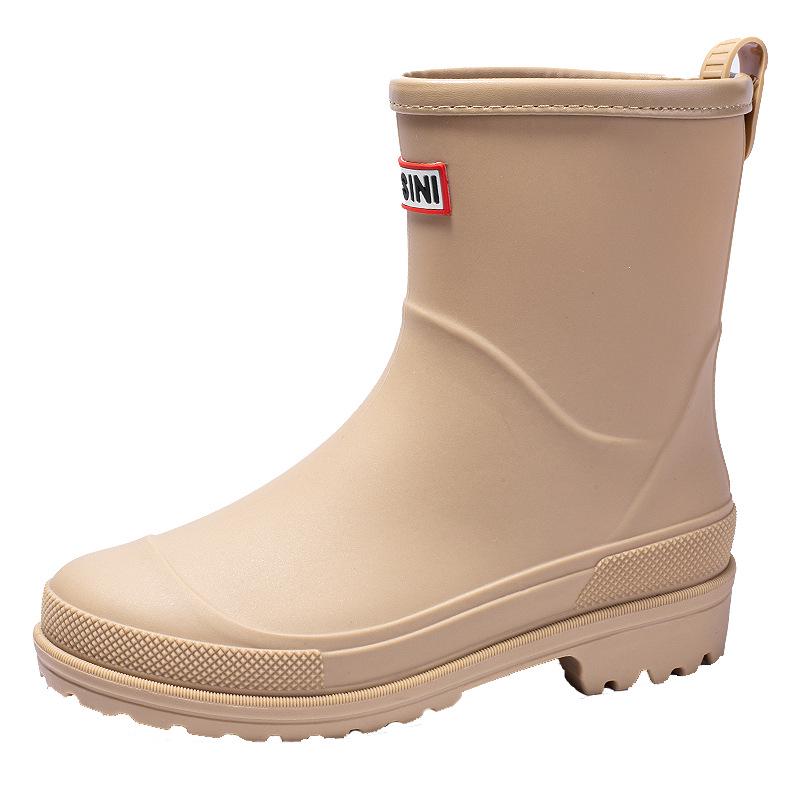 2025 Women's Mid-Calf Rain Boots - Edge Binding, Anti-Abrasion, Lightweight, Rubber Kitchen Cover Shoes