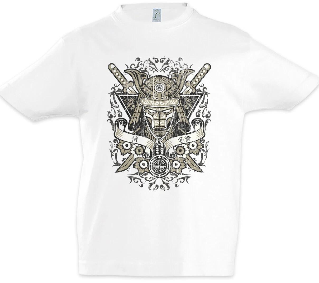 Samurai Crossed Swords Kids Boys T-Shirt Warriors Japan Crossed Swords- 160