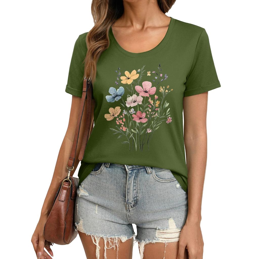 Trička Trička s krátkým rukávem Pro ženy Módní topy Lehké Měkké Ležérní Letní outfity Oblečení