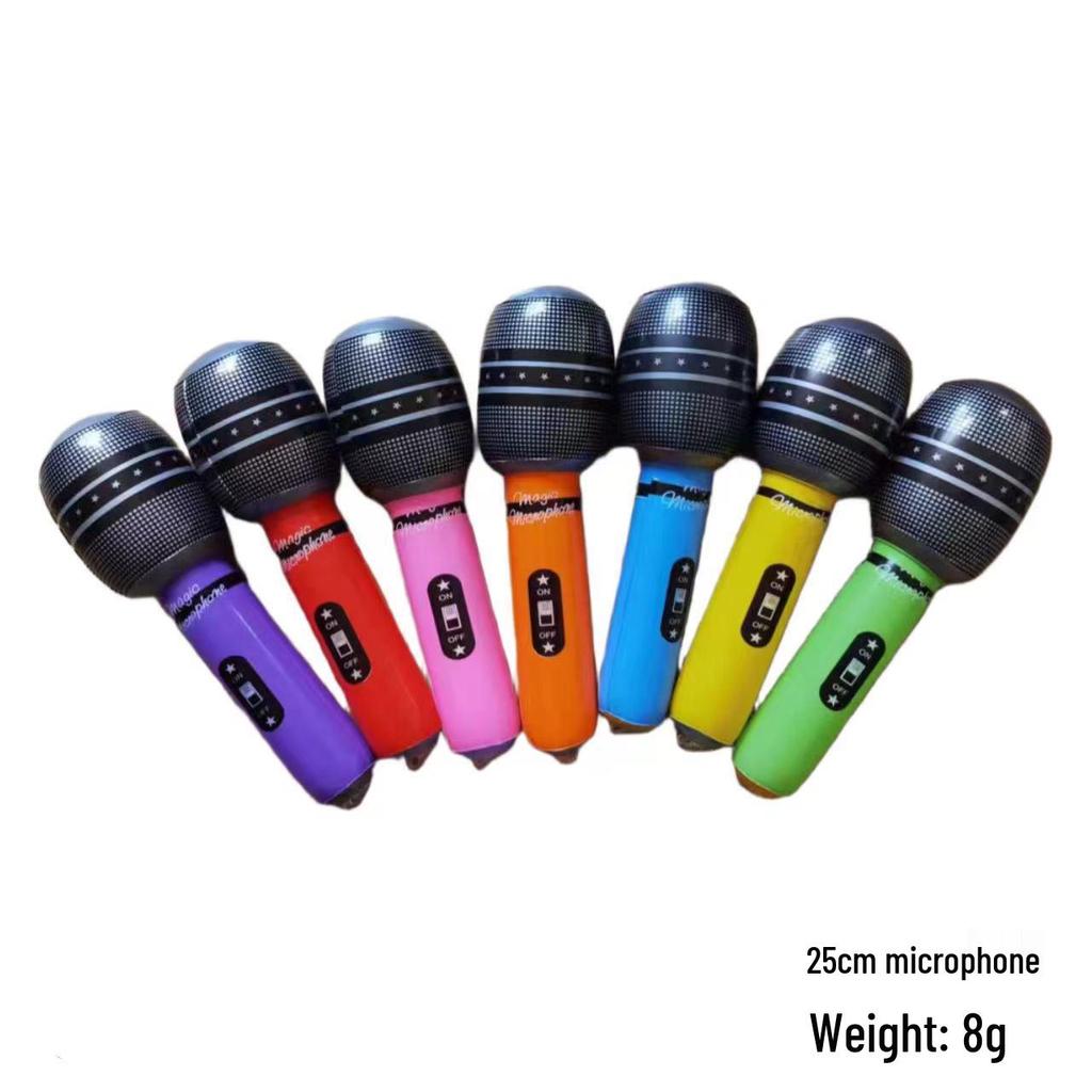 Inflatable Microphone Stage Prop - 25 PVC Musical Instrument Balloons