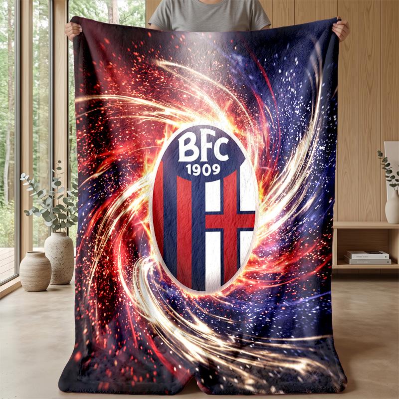Coperta in Morbido Pile di Flanella Bologna FC Leggera Accogliente Calda Coperta da Lancio per Divano Letto Decorazione Casa