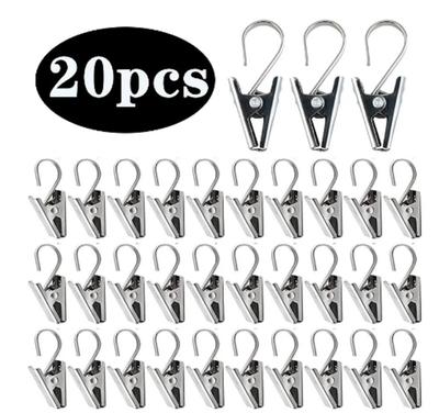 20 Stück Vorhang-Clips mit Haken, robuste und langlebige Fenstervorhang-Fotos-Clips, Gardinenhaken aus massivem Eisen, Heimfenster-Zubehör