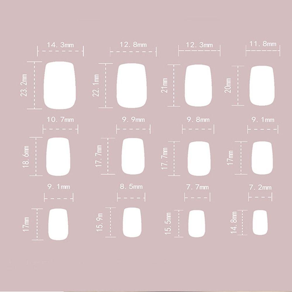 Long Square False Nails White Edge Nail Tips Fashion Press On Nails  DIY