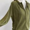 Coat for Women Cotton Autumn Winter Thickened Casual Oversize Hooded Zipper Sweatshirt  Jacket