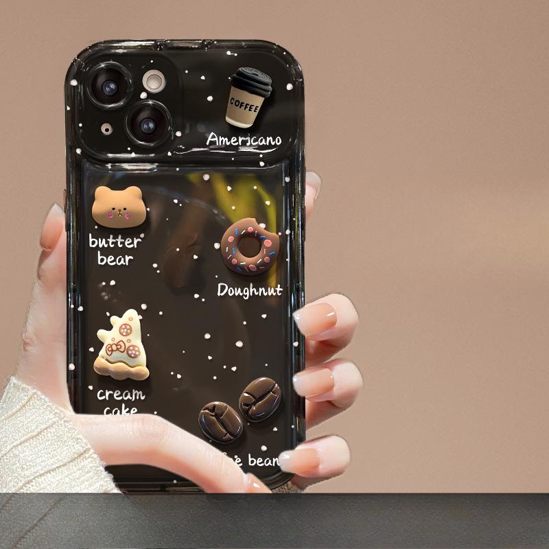 

Торт Кофе Кукла Подвеска Подходит для Чехла для Мобильного Телефона Apple 14 Iphone15promax Книжка Зеркало 13 Противоударный iPhone 6s Plus