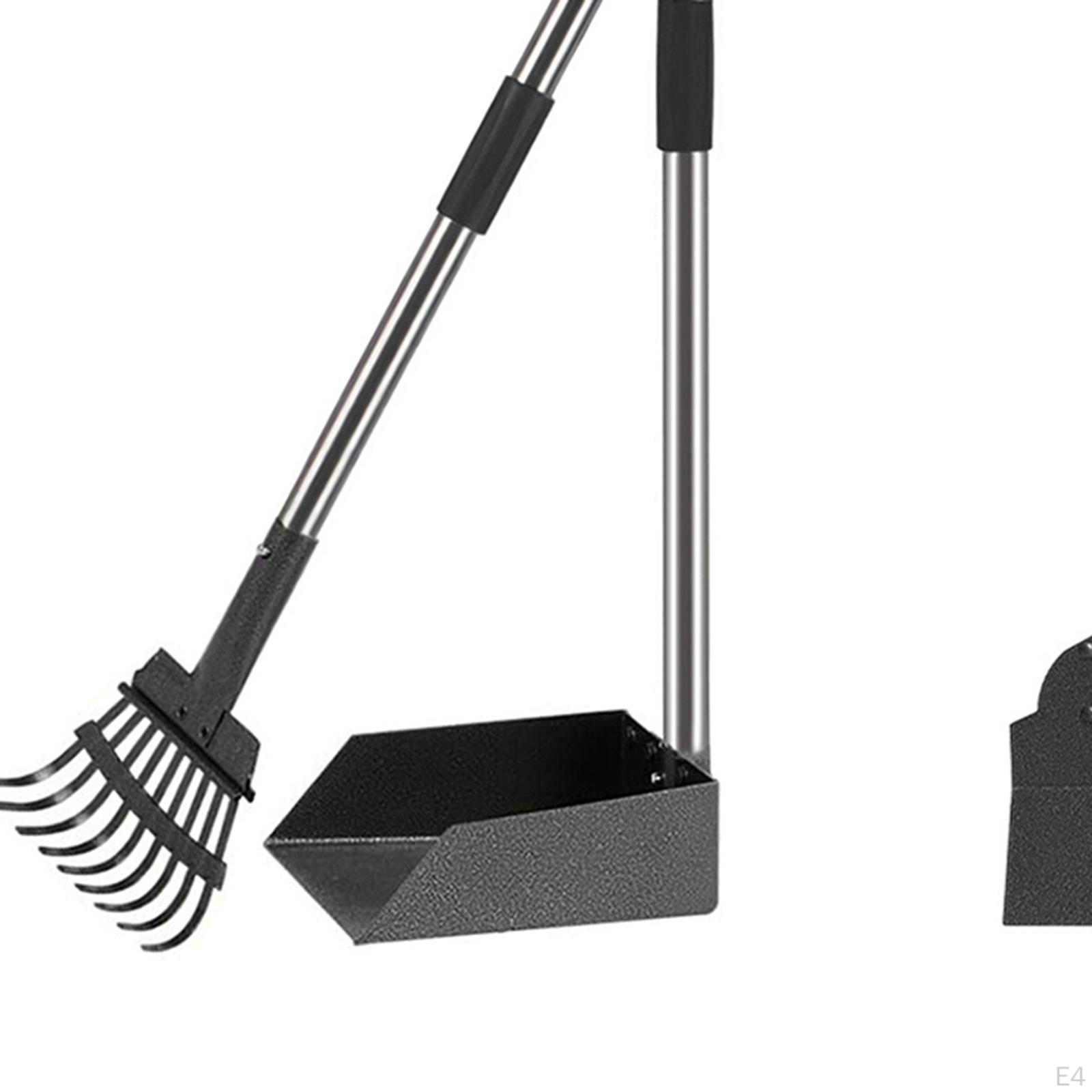 Регулируемая металлическая лопатка для какашек с длинной ручкой для средних и крупных — фото 6