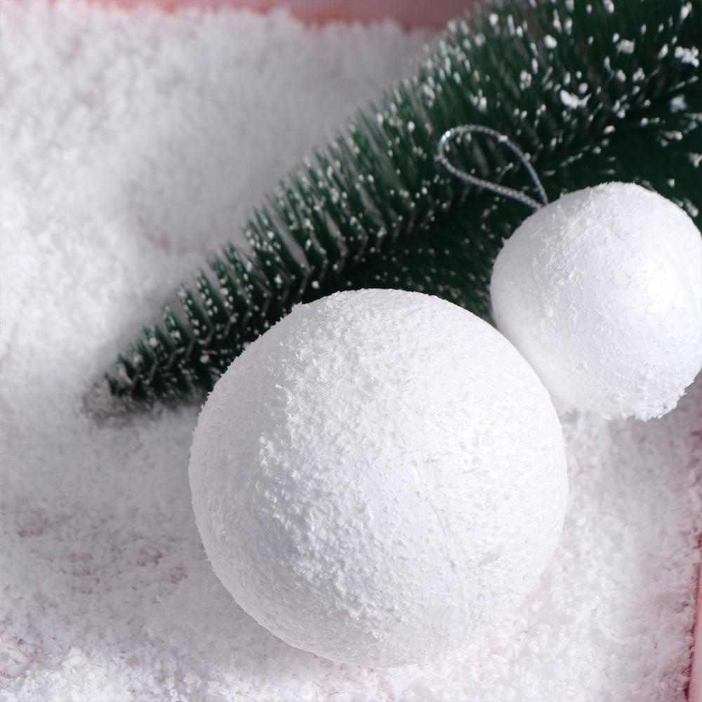 6pcs DIY Christmas Snowballs 4/6/8CM Xmas Tree Hanging Pendant Home Xmas Decor