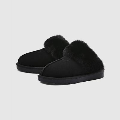 [Customade Woman] 2.5cm Platform Leather Fur Slipper Nina [CW0058BK] [Shipped from Korea] 100% Authentic