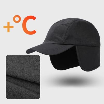 Casual Polar Fleece Winter Baseball Cap Waterproof Thick Earmuffs Hat Solid Color with Ear Flaps Men's Hat Winter