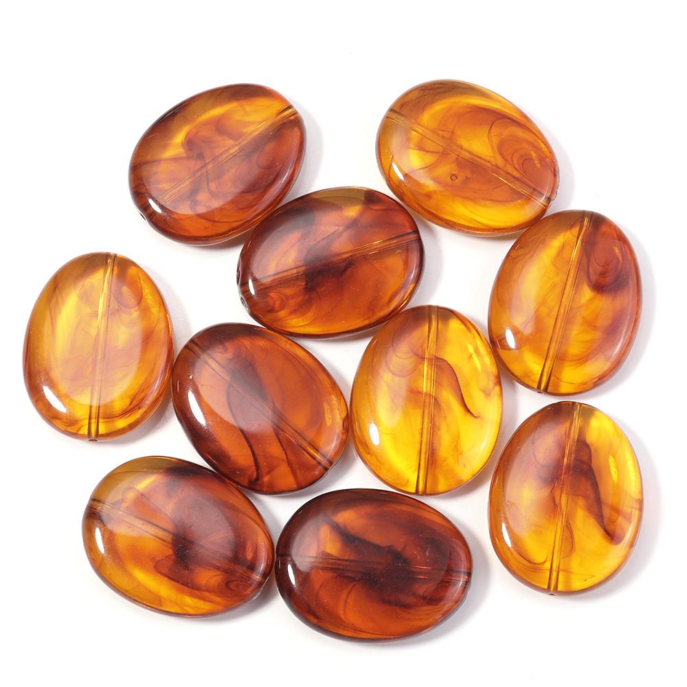 10-100pcs/lot Amber Color Acrylic Beads Oval Heart Pumpkin Shape Loose Spaced Beads For DIY Charms Bracelet Necklace Accessories
